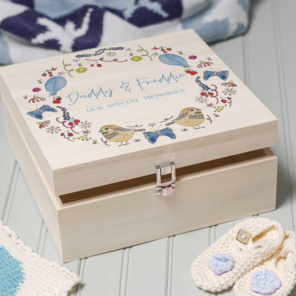 Personalised New Baby Wooden Memory Box, 1 of 4
