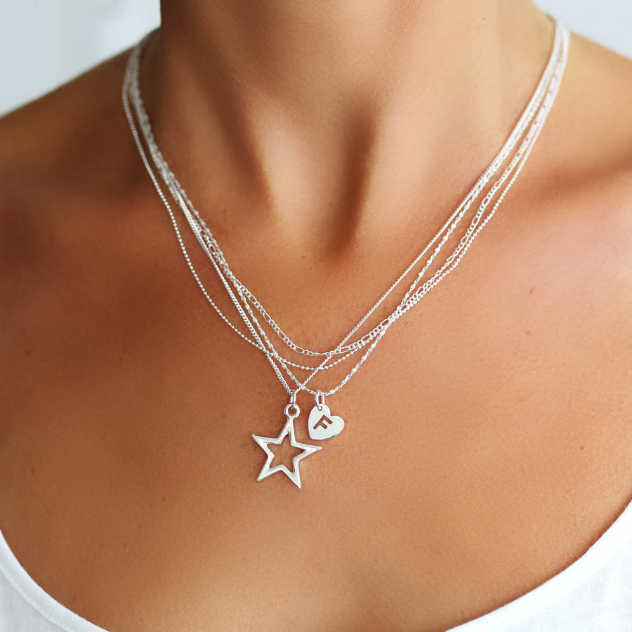 Personalised Multi Chain Star Necklace 