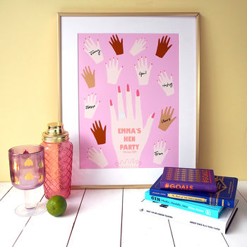 Personalised Hands Hen Party Print, Unframed, 2 of 4