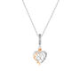 80th Years Necklace Silver Heart And Rose Gold Flower Pendant, thumbnail 5 of 5
