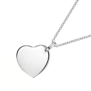 Personalised Drop Heart Necklace Sterling Silver, 3 of 9