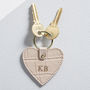 Personalised Blush Leather Heart Keyring, thumbnail 1 of 2