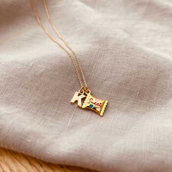 Personalised Gold Plated Sweet Candy Wrapper Necklace, 2 of 5