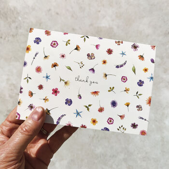 Pressed Wildflowers A6 Folded Thank You Cards And Envelopes, 7 of 10