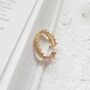 14 K Dainty Gold Double Band Crown Ring, thumbnail 5 of 6