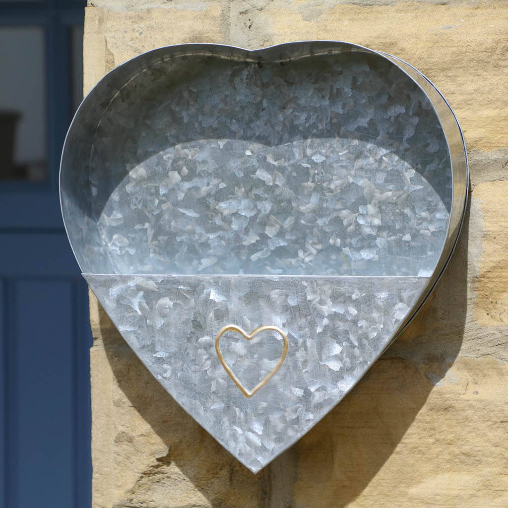Personalised 10th Anniversary Heart Wall Planter By Dibor 
