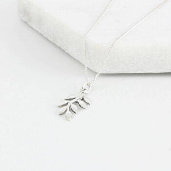 Sterling Silver 70th Birthday Leaf Necklace, 5 of 6