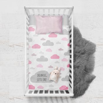 Personalised Baby Gift Pink Clouds Quilt, 3 of 6