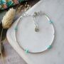 Turquoise Hammered Silver Bracelet, thumbnail 1 of 5