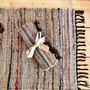 Emerald Green And Natural Rag Rug Bohemian, thumbnail 3 of 10