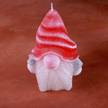 G Decor Norwegian Gnome Hand Finished Sculpted Candle Garden Guardian And Forest Wax Figure, 8 of 9