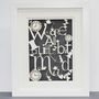 We Are All Mad Paper Cut Wall Art, thumbnail 1 of 10