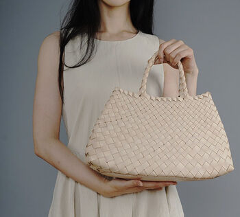 Hand Weaving Leather Bag Tote, 2 of 12