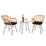 Three Piece Wicker Rattan Outdoor Patio Set, thumbnail 2 of 12