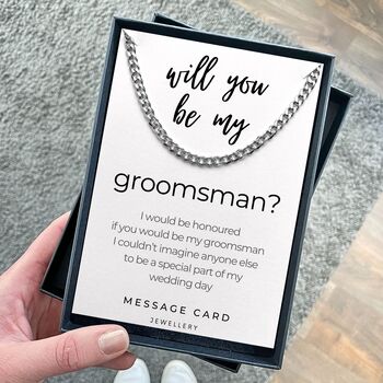 Chunky Silver Groomsman Proposal Necklace Gift, 6 of 6