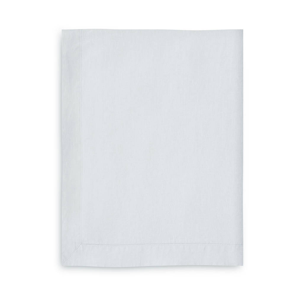 White Linen Tablecloth With Mitered Hem By The Linen Works