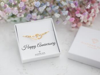Anniversary Gift For Wife, Interlocking Hearts Bracelet, 10 of 11