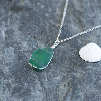Cornish Sea Glass Pendant Sea Foam Green No.205, 5 of 5