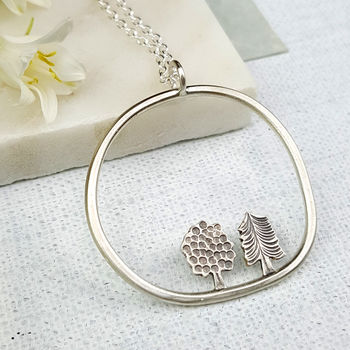 Personalised Tree Sterling Silver Pendant, 2 of 4