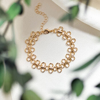 18k Gold Baroque Chain Bracelet, 2 of 3