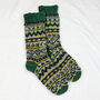 Fair Trade Fair Isle Wool Unisex Slipper Socks, thumbnail 7 of 12