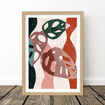 Terrazzo Abstract Large Leaf Print, 6 of 8