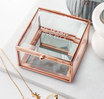 Personalised Rose Gold Glass Jewellery Box, 4 of 5