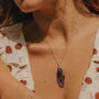 925 Silver Raw Amethyst Wrapped Pendant Necklace, thumbnail 5 of 9
