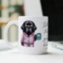 Personalised Black Labrador Morning Coffee Pet Gift Mug, thumbnail 1 of 2