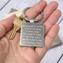 Serenity Prayer Square Keyring, Sobriety Gift, thumbnail 1 of 8
