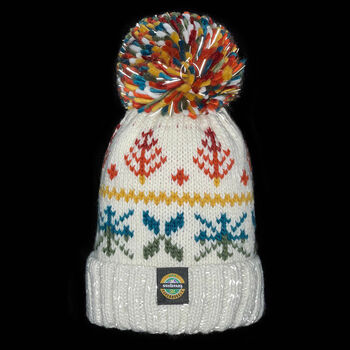 Autumn Nordic Knit Reflective Super Bobble Hat, 2 of 3