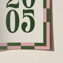 Personalised Birth Year Print With Checkerboard Frame, thumbnail 8 of 12