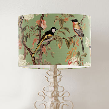Vintage Style Garden Birds On Green Lampshade, 4 of 6