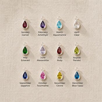 Girl's Personalised Silver Initial And Teardrop Birthstone Necklace, 3 of 9