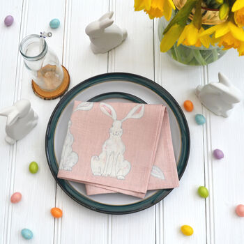 Easter Rabbit Linen Napkins, 5 of 11