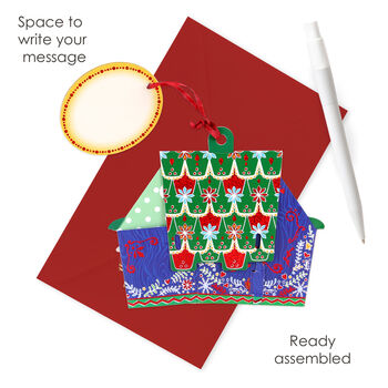 Pop Up 3D Christmas Cuckoo Clock Greeting Card Bauble Decoration, 4 of 7