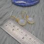Rainbow Moonstone Gold Drop Earrings, June Birthstone, thumbnail 8 of 8