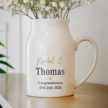 Personalised Mr And Mrs Jug Wedding Vase For Couple, 3 of 4