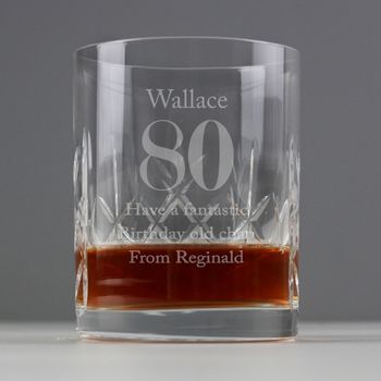 Engraved Cut Crystal Age Whisky Glass, 3 of 4