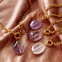 Amethyst Crystal And Chunky Curb Chain Necklace, thumbnail 2 of 12