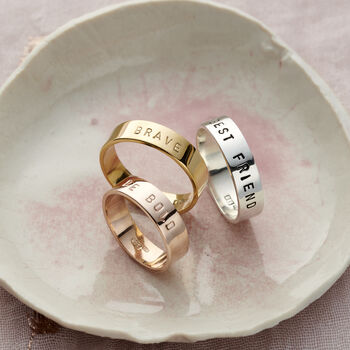 Personalised Chunky Script Ring, 3 of 6