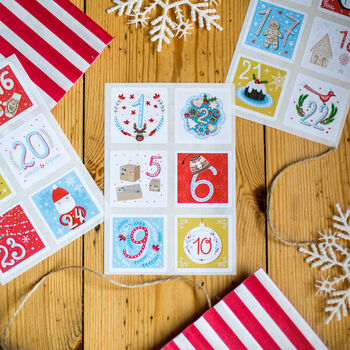 Advent Stickers With Red Stripe Bags, 6 of 10