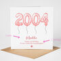 Pink Star Balloon 21st Birthday Card, thumbnail 2 of 5