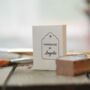 Handmade By Gift Tag Design Personalised Rubber Stamp, thumbnail 3 of 3