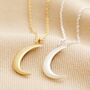 Crescent Moon Pendant Necklace, thumbnail 1 of 12
