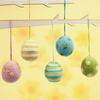 Felt Pastel Eggs Hanging Decorations, 5 of 7