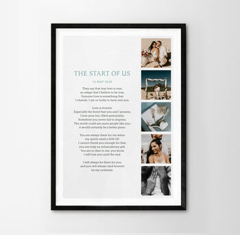 Use Your Own Anniversary Photos And Words Print, 6 of 8