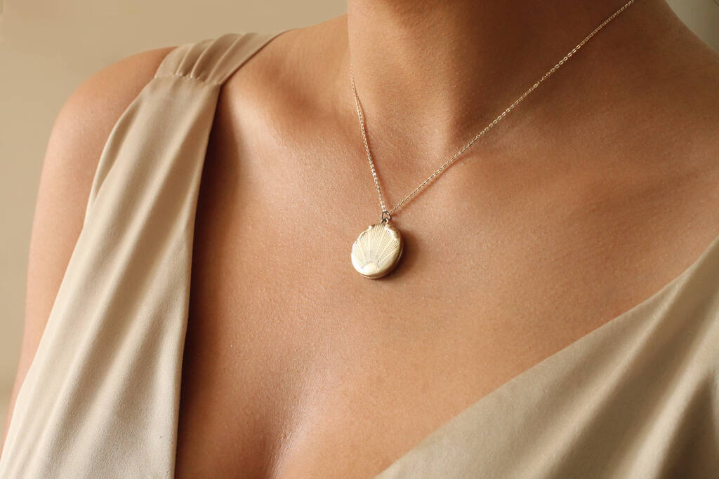 Art Deco Sterling Silver Sunburst Locket By Silk Purse, Sow's Ear