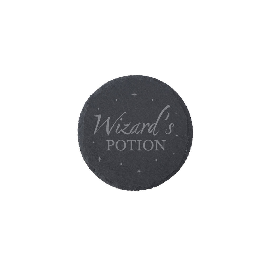Round Slate Coaster 'Wizard's Potion'