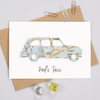 Personalised Fathers Day Map Dads Taxi Card, 3 of 4